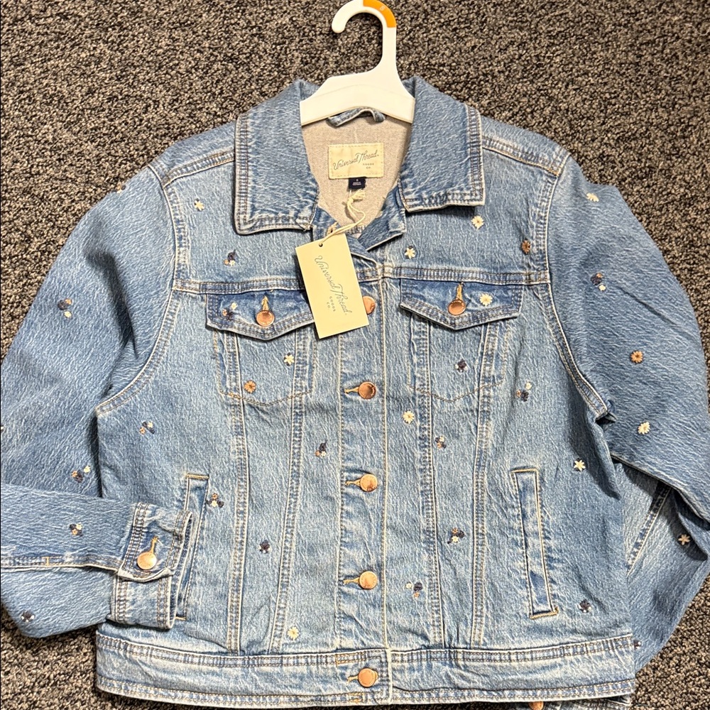 Universal Thread Blue Jean Jacket with Embellishments